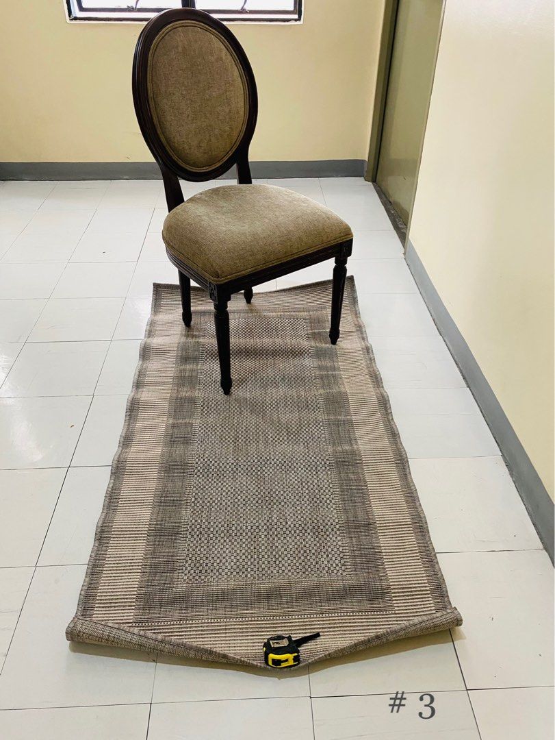 Rugs Rugs Rugs Part 2 (3-5) (Category: Carpets, Mats & Flooring) located in Mandaluyong City. Submitted by trs99 (Listing ID 1365603763, Image 1). Description: Rugs Rugs Rugs Part 2 (3-5) # 3 “Border” design small Oat/light taupe color Flatweave 100% Polypropylene Made in Belgium 80 x 150 cm / 32 x 59 in 3,290 # 4 Shag style Dark taupe/ sand color Shag weave yarns with some sheen Made in Turkey 80 x 150 cm / 33 x 57 in 5,090 # 5 Shag style Beige 