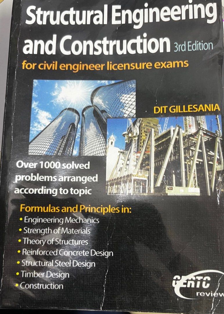 Structural Engineering and Construction 3rd Edition by DIT Gillesania (Category: Textbooks) located in Pasay City. Submitted by solomee (Listing ID 1365586816, Image 1). Description: .