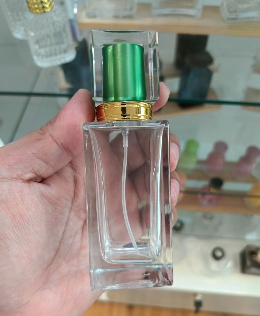Tall Square Perfume Bottle 50ml (Category: Fragrance & Deodorants) located in Quezon City. Submitted by glasspak.ph (Listing ID 1365487702, Image 3). Description: WIDTH- 38mm HEIGHT- 116mm WEIGHT- 161g MOUTH- 13mm MATERIAL- Glass.