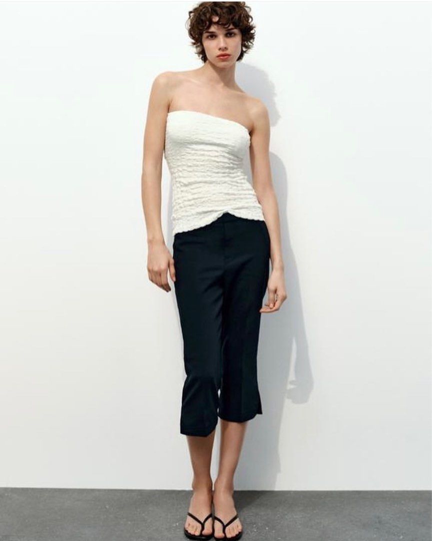 Zara Textured Strapless Tube Top (Category: Sleeveless) located in Quezon City. Submitted by tk.as (Listing ID 1365514596, Image 2). Description: Used once.