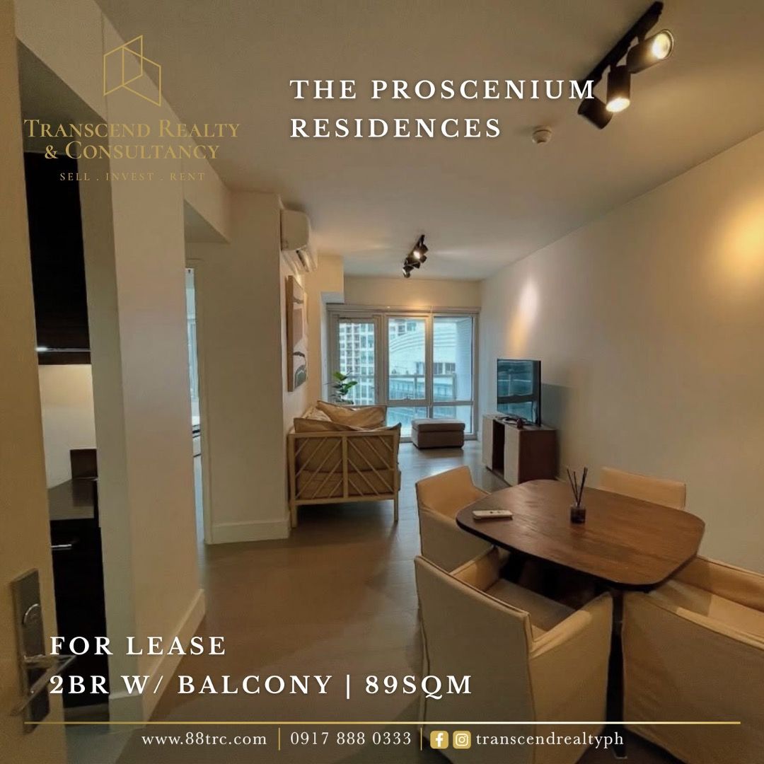 2 BEDROOM FOR LEASE IN THE PROSCENIUM RESIDENCES (Category: Apartments & Condos) located in Makati City. Submitted by transcendrealty (Listing ID 1365702517, Image 1). Description: Elevate your lifestyle in this fully furnished two bedroom unit with a balcony facing the makati skyline and Manila bay and Philippines top Premier residential space within Rockwell center, Makati. ⚜️ FOR LEASE The Proscenium Residences - 2 bedroom - 2 bathroom - 89 sq