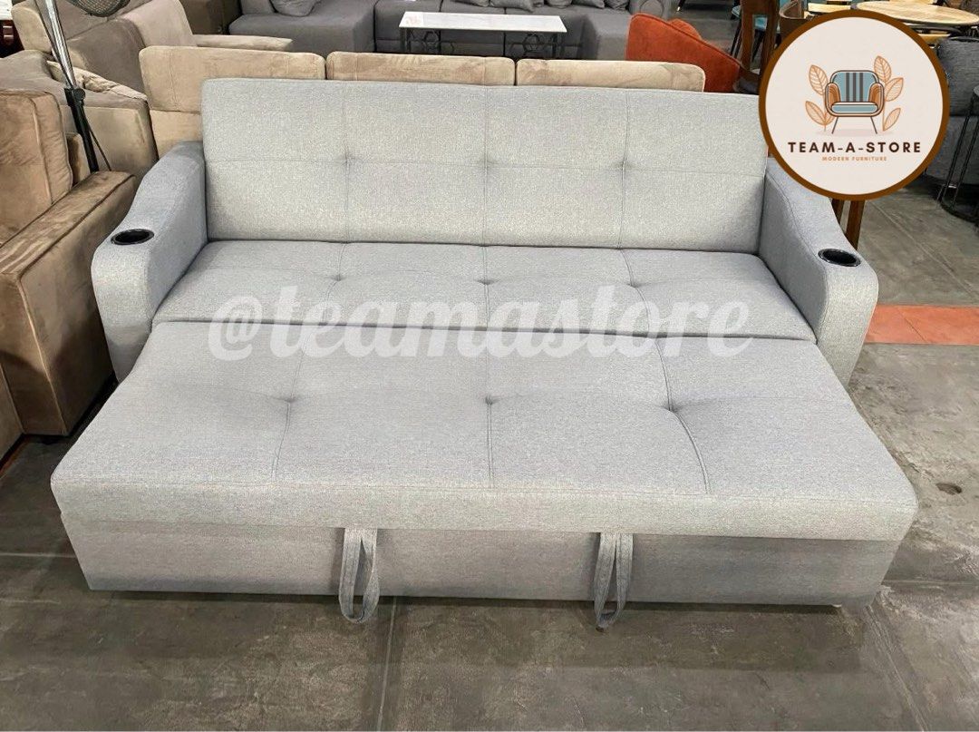 3 seater Sofa bed Queen Size Uratex (Category: Sofas) located in Manila. Submitted by teamastore (Listing ID 1365654425, Image 1). Description: Sofa bed with pullout 3 seater Queez Size On hand Manila area.