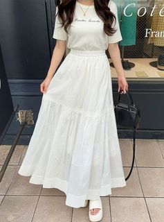 ＜清貨價＞蕾絲蛋糕半身裙 (白色) 日本品牌 日牌 日本女裝 日系 休閒風629748216276491113