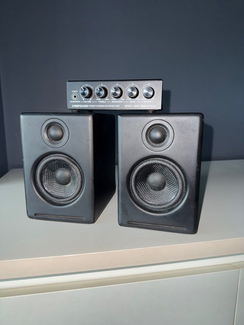 Audioengine A2+ Active Speakers (Category: Soundbars, Speakers & Amplifiers) located in Singapore. Submitted by powerkitty (Listing ID 1365745861, Image 1). Description: Audioengine A2+ speakers for sale Equalizer provided as the right speaker is softer than the left (after using the equalizer, the left and right are perfectly balanced) Both speakers were reconed recently for $40 per side (Will show proof if interested in buying) Do note the slig