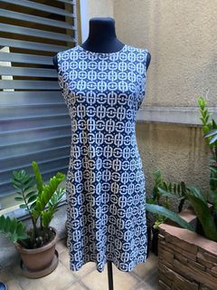 Authentic Banana Republic dark dress for women blue and white semi formal casual corporate dress