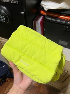 Beyond the vines poofy bag in lime