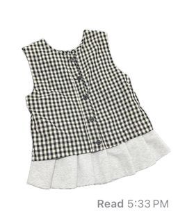 black sleeveless gingham top