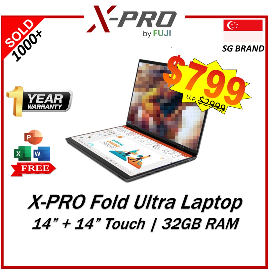 Brand New X-PRO Fold Ultra Laptop | 14 Inch Dual Screen With Touch | 14 ...