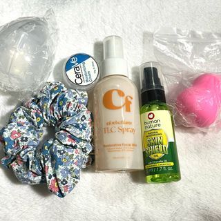 BUNDLE ONLY LAST PRICE- CLOCHEFLAME TLC SPRAY FACIAL MIST, HUMAN NATURE SKIN SHIELD CITRONELLA , MAKEUP PUFF SPONGE WITH CASE , CERAVE MOISTURIZING CREAM