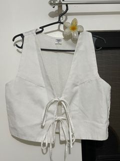 Calista White Vest Top