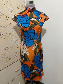 Chinese dress silk satin floral elegant sexy qipao cheongsam