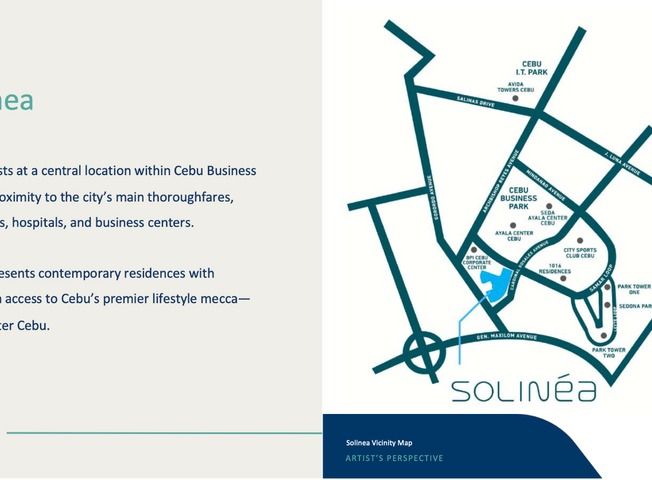 CONDO-SOLINEA STUDIO FOR SALE (Category: Apartments & Condos) located in Makati City. Submitted by kunh911997333 (Listing ID 1365741039, Image 2). Description: RFO BRAND NEW SOLINEA STUDIO FOR SALE, Cebu City TOWER: 4 Palatine LOCATION: Cebu Ayala Mall TOWER/PHASE: Tower 4 Palatine FLOOR:27 FLOOR AREA: 25 SQM BEDROOMS: 1 TOILET AND BATH: 1 TURNOVER:Q2 2025 NET PRICE: 4.5M(negotiable) Available for both local and foreign buyers. DIRECT TO OWNER op