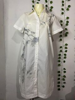 Elegant white Button Down Dress