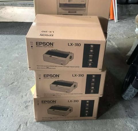 Epson LX-310 Dot Matrix Printer (Category: Printers, Scanners & Copiers) located in Quezon City. Submitted by printer_supplies_provider (Listing ID 1365704623, Image 1). Description: Epson LX-310 Dot Matrix Printer BRANDNEW!! 3 units On-Hand!!! 9-Pin Narrow Carriage Impact Printer Highly reliable printing with better performance Narrow carriage 9-pin SIDM High 357 CPS print speed at 12CPI 10,000 power on hour MTBF USB, Serial and Parallel ports F