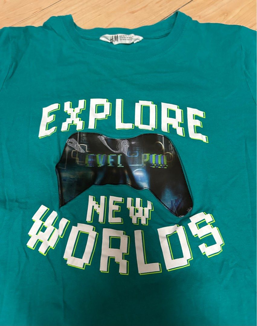 H&M shirt for kids (Category: Babies & Kids Fashion) located in Pasig City. Submitted by apolstore (Listing ID 1365759226, Image 2). Description: Once used Can fit ages 4-7yrs old.