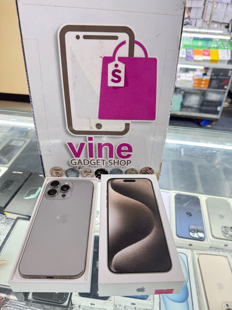 iphone 15 pro max 1TB good as new (Category: iPhone 15 Series) located in Cainta. Submitted by vine_gadget_shop (Listing ID 1365702479, Image 1). Description: iphone 15 pro max 1TB good as new complete package ntc variant factory unlock warranty until july 2025 pick up store greenhills shopping center we accept trade in we accepy credit card and ggives installment we do cod and door to door we ship nationwide for fast transaction call 09277368323