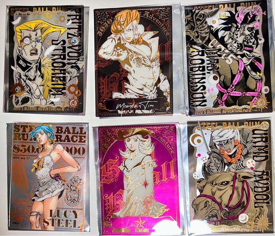 JOJO Caravan ジョジョキャラバン 原作絵グッズセット 7部 SBR ジョジョ キャラバン 箔押しクリアカードB コンプセット 7部