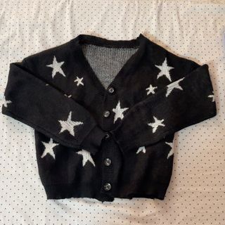 knitted black star cardigan