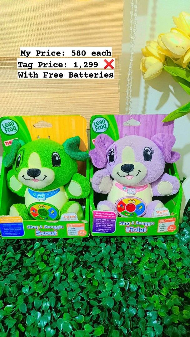 Leapfrog Sing and Snuggle Scout and Violet (Category: Infant Playtime) located in Quezon City. Submitted by mhoniqvela04 (Listing ID 1365708264, Image 1). Description: Original💯 Brandnew/Mall Pullout✅ Complete Set✅ 100% Working✅ Actual Pic posted✅.