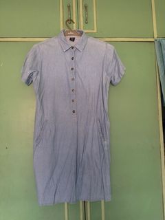 Light blue, short-sleeve, casual dress