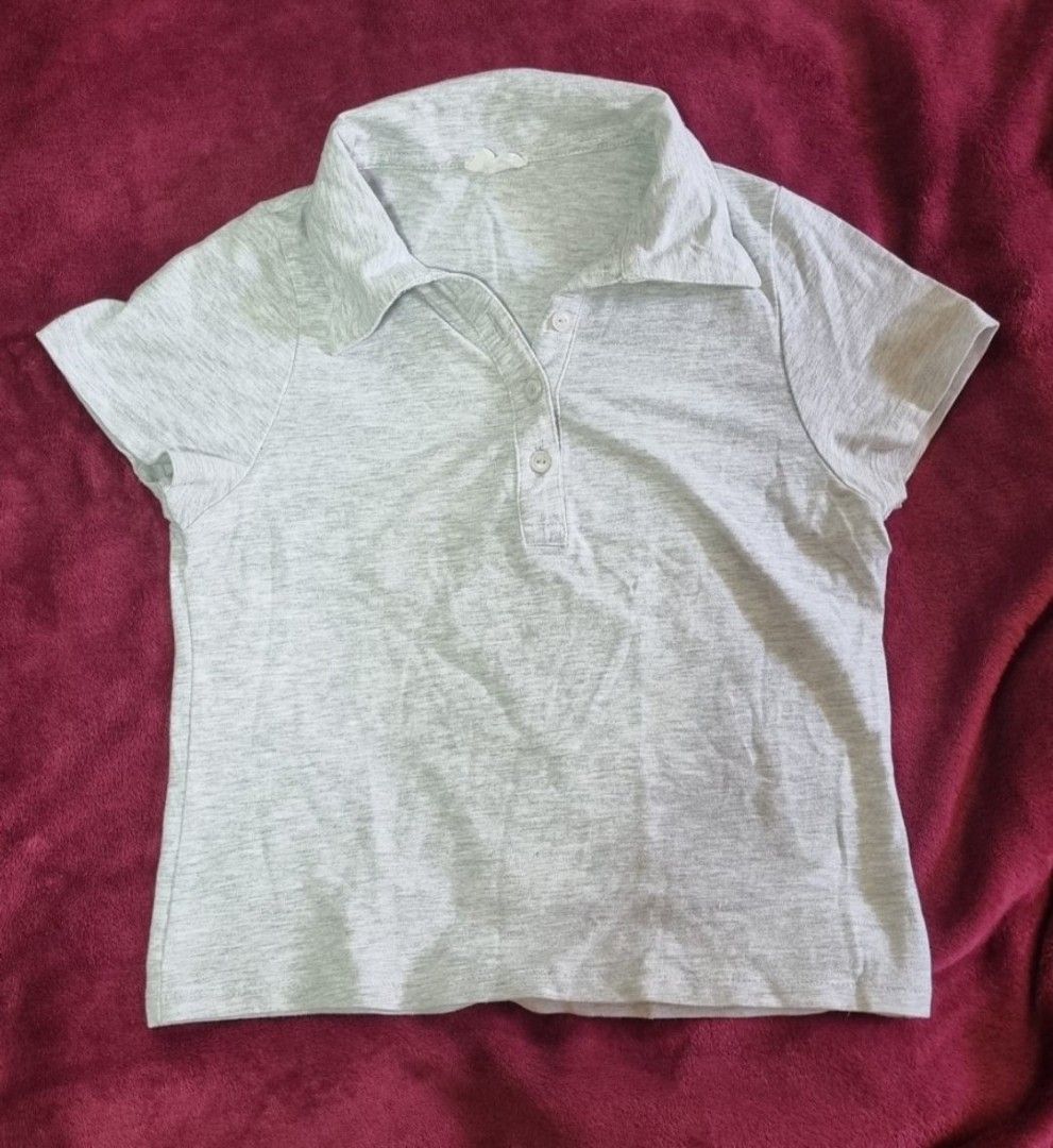 LIGHT GREY COTTON ON POLO SHIRT (Category: Blouses) located in Manila. Submitted by ellestyle (Listing ID 1365679659, Image 1). Description: GCash MOP J&T/Lalamove MOD.