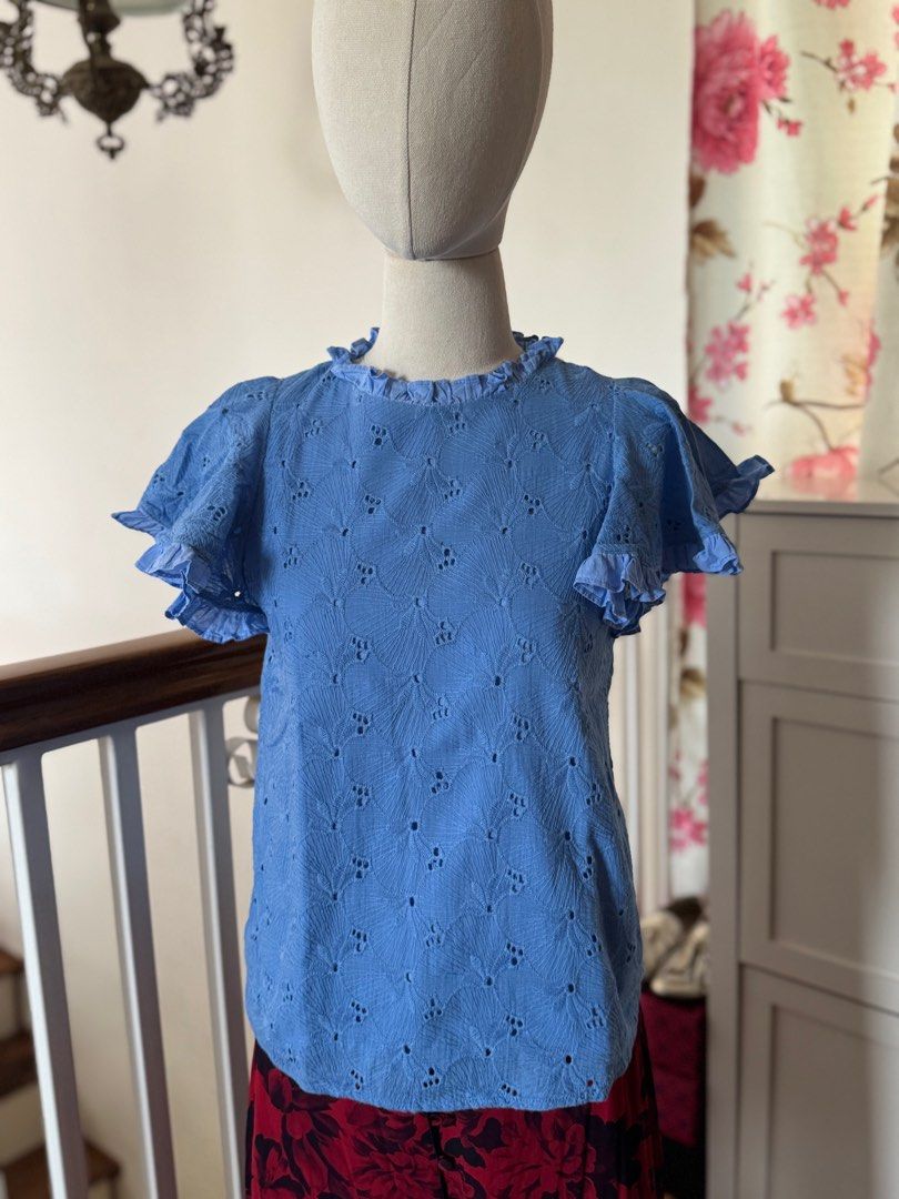 Love Bonito blue eyelet blouse (Category: Blouses) located in Davao. Submitted by kitdlr (Listing ID 1365675334, Image 3). Description: Same as the white one in my listing. Color will be a little lighter than the photo. Difference caused by lighting of the room. .