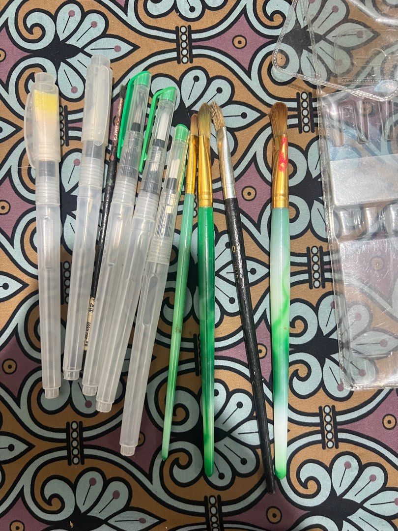Materials (Arts) (Category: Craft Supplies & Tools) located in Manila. Submitted by declutter.je (Listing ID 1365776732, Image 2). Description: All 6 products for 600. All are being used except orange (1st picture). All coloring materials ay gamit na so baka sa faber castell colour pencils ay nawawalan. - 48 pcs color pencils: 619 pesos from National Bookstore - 24 pcs color pencils: 279.75 pesos from National Bookstore Message for more inquiries