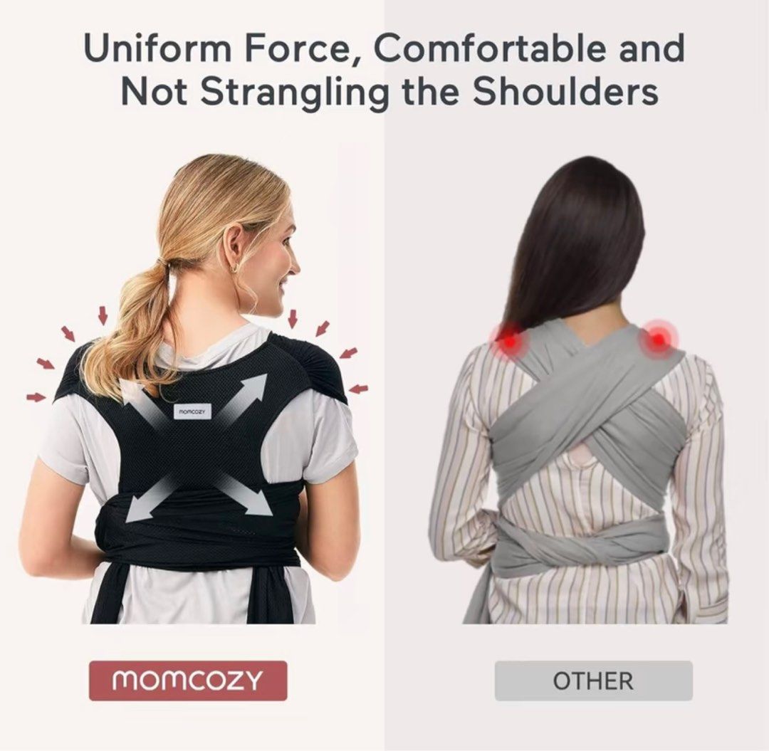 Momcozy Baby Wrap Black (Category: Carriers & Slings) located in Paranaque City. Submitted by crystelleftm (Listing ID 1365738334, Image 3). Description: Bnew with pouch.