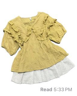 mustard babydoll top