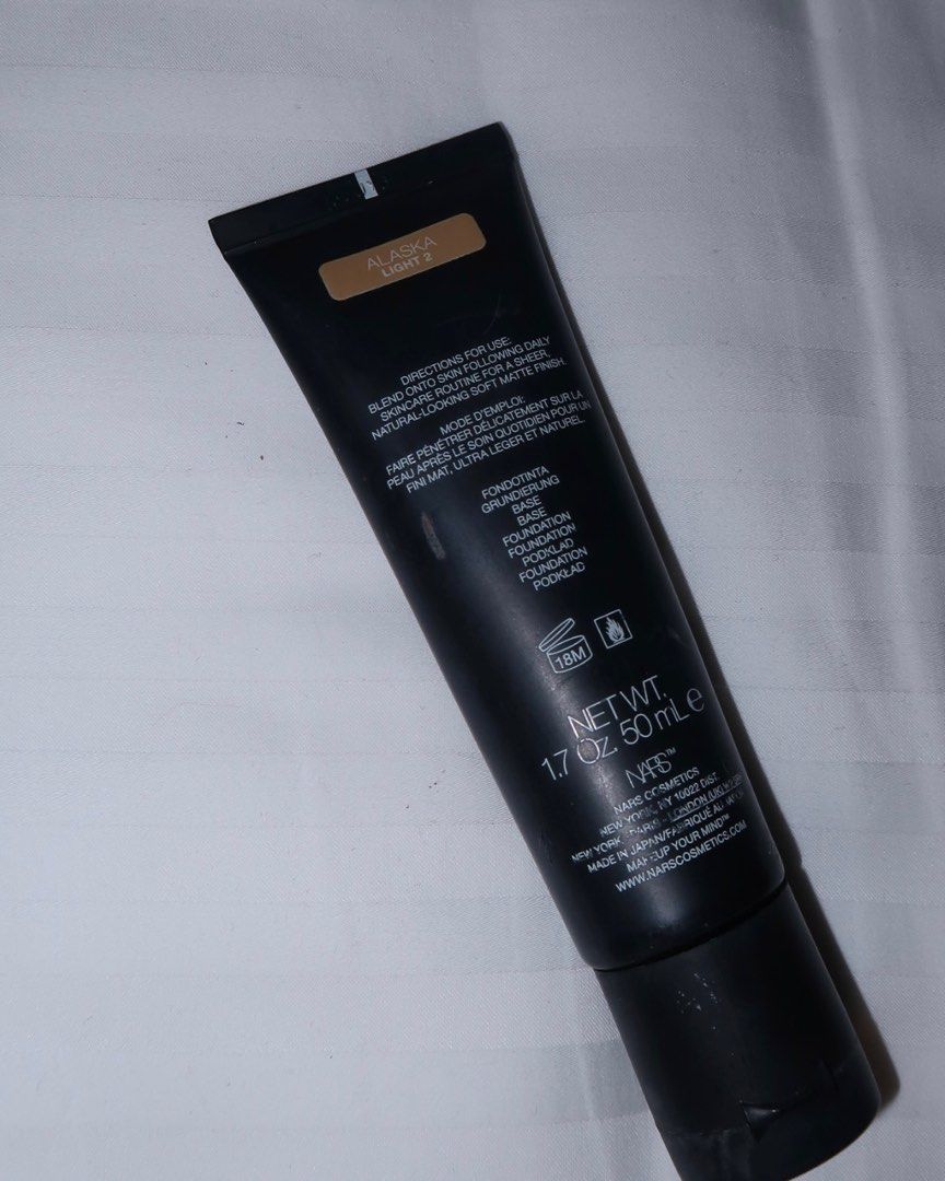 NARS Velvet Matte Skin Tint (Category: Makeup) located in Makati City. Submitted by portiashoppingimpulsive (Listing ID 1365805874, Image 2). Description: Shade: Alaska Light 2, 70% full Love this but doesn’t match my skin anymore since I got lighter Not contaminated since it’s a tube style, also never touched my skin, since I squeeze the tint onto a stainless palette .