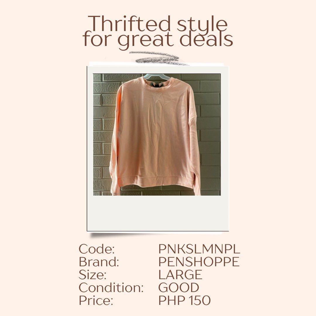 Pink Salmon Pull over (Category: Longsleeves) located in Las Pinas. Submitted by DailyssentialsbyD (Listing ID 1365793659, Image 1). Description: Wore this twice.