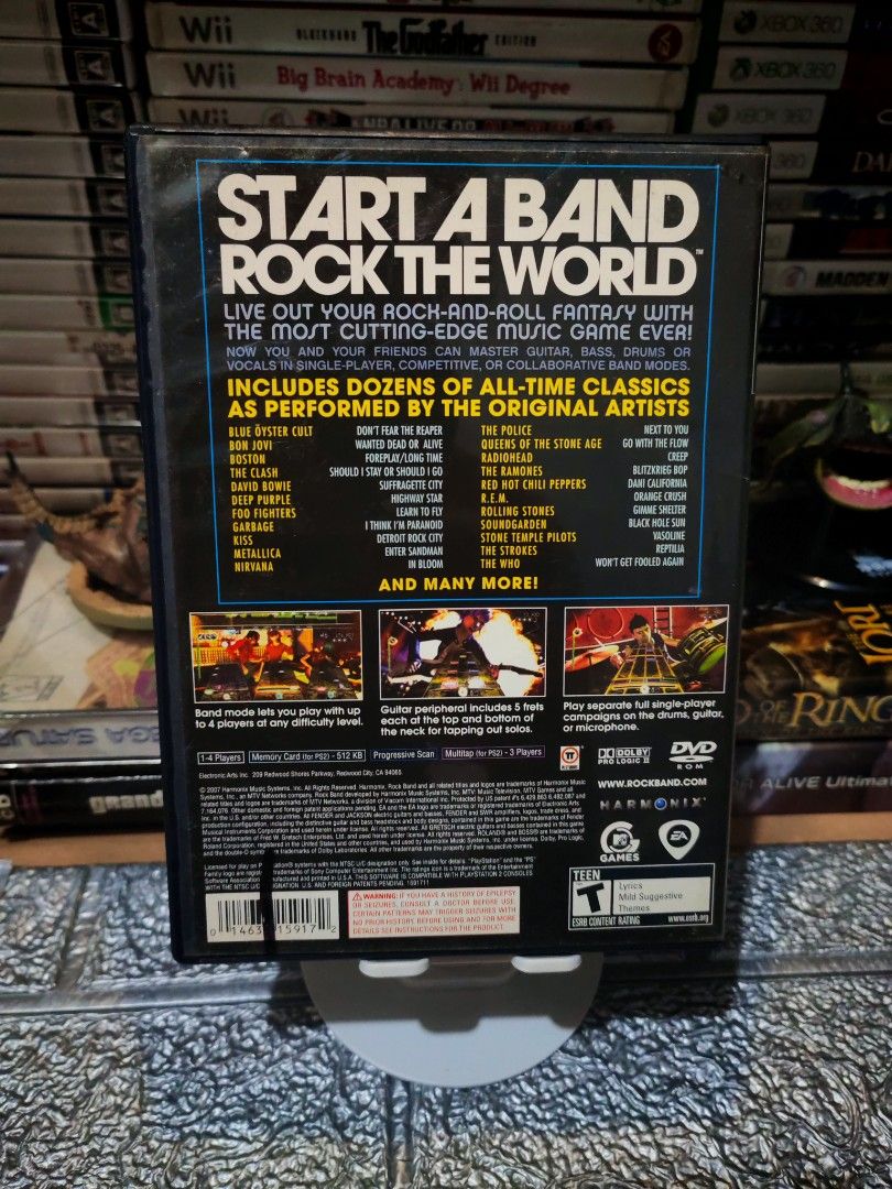 ROCK BAND PS2 DISC (Category: PlayStation) located in Santa Rosa. Submitted by tristanmunoz (Listing ID 1365779454, Image 2). Description: For sale Php500 Rock Band PS2 EA /Harmonix NTSC-U/C No Manual Tested working condition 100% Authentic Can do video calls Shipping Nationwide 🛵Lalamove SDD c/o buyer (Gcash/Bank Trans or COD payment) 🚛JNT or LBC strictly Payment First Meetup/Pickup: Sta.Rosa Dita Rotonda, Jollibee Golden City, 711 Balibago, C
