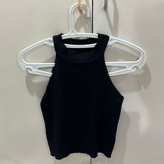 [rush sale] black and white knitted halter top bundle