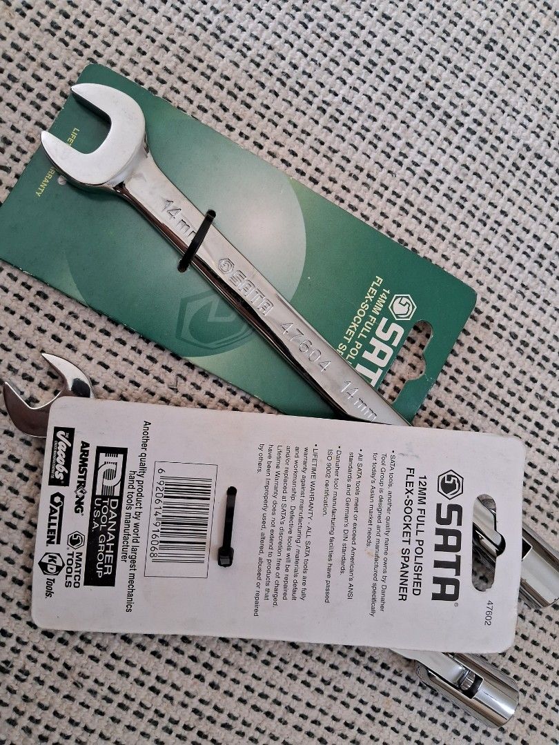 Sata flex socket spanner (Category: Home Improvement Tools & Accessories) located in Shah Alam. Submitted by mohde1 (Listing ID 1365681546, Image 2). Description: Genuine Sata spanner Saiz 12 mm & 14mm Rm28 satu pos tambah rm7.
