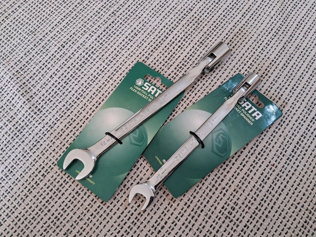 Sata flex socket spanner (Category: Home Improvement Tools & Accessories) located in Shah Alam. Submitted by mohde1 (Listing ID 1365681546, Image 1). Description: Genuine Sata spanner Saiz 12 mm & 14mm Rm28 satu pos tambah rm7.