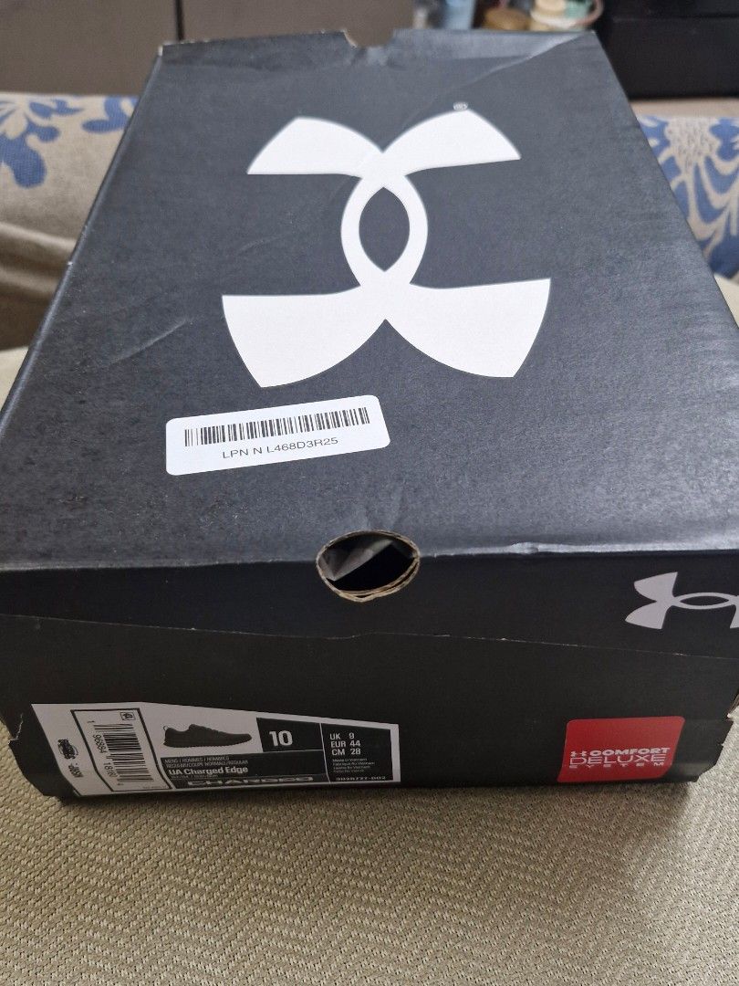 Under Armour Charged Edge (Category: Sneakers) located in Makati City. Submitted by CAPSnHATS (Listing ID 1365765901, Image 1). Description: authentic Under Armour Charged Edge triple black 10 us size mens brought in Amazon USA rfs; wrong size.