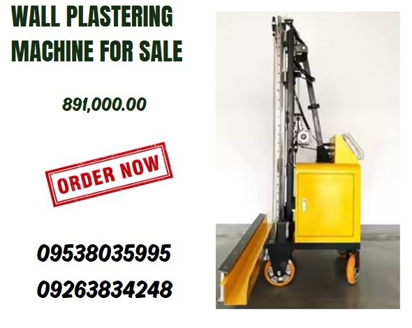 WALL PLASTERING MACHINE FOR SALE (Category: Construction Tools & Equipment) located in Caloocan City. Submitted by francineja42756 (Listing ID 1365657779, Image 1). Description: Power supply: lithium iron phosphate battery Battery capacity: 32AH Overall size (length*width*height) mm: 850*550*1850 Scraper length: 1300mm Smoothing height: 4m.