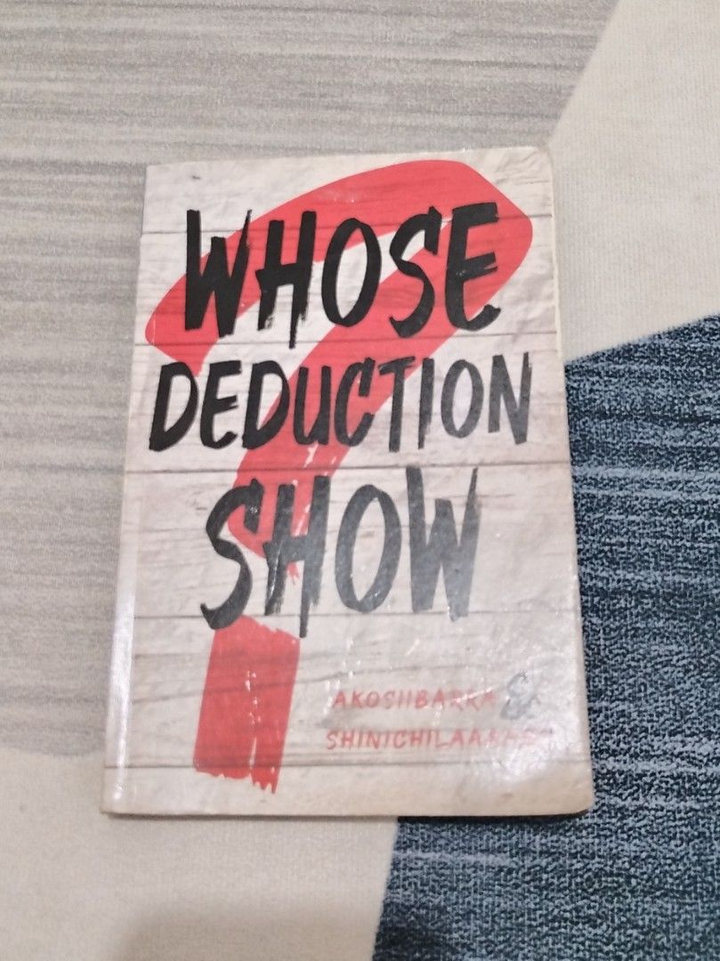 whose deduction show wattpad book (detective mystery book) (Category: Storybooks) located in Antipolo. Submitted by ellhss (Listing ID 1365773949, Image 1). Description: whose deduction show (by the author of project loki and detective files) MOP: -Gcash -Bank transfer MOD: -SDD -J&T -Can do meet ups within Antipolo can ask for my IG for more reliable transaction :)).