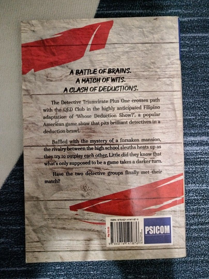 whose deduction show wattpad book (detective mystery book) (Category: Storybooks) located in Antipolo. Submitted by ellhss (Listing ID 1365773949, Image 2). Description: whose deduction show (by the author of project loki and detective files) MOP: -Gcash -Bank transfer MOD: -SDD -J&T -Can do meet ups within Antipolo can ask for my IG for more reliable transaction :)).