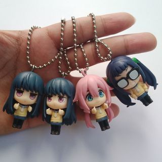 Yuru Camp Set Figure Keychain | Nadeshiko | Rin | Chiaki | Laid Back Camp  | Anime Figure Keychain | Phone Charm | Phone Strap | Phone Keychain | Charm Keychain | Figure Strap | Anik Anik | Trinket| Collectible Figurines | Anime Merchandise