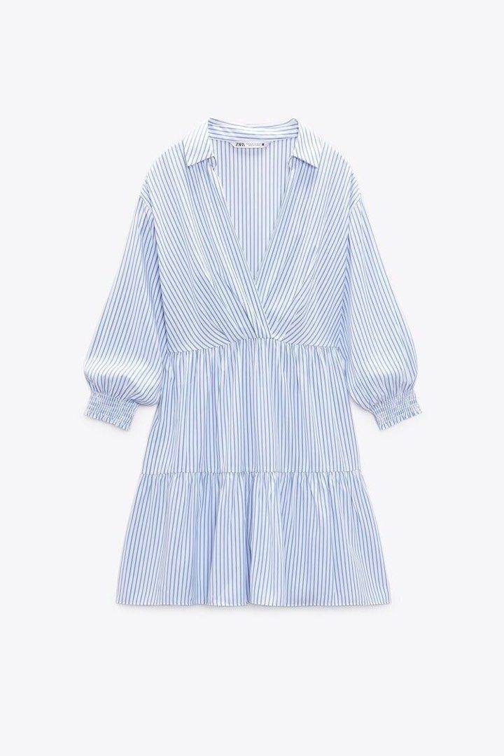 Zara Collared White And Blue Dress (Category: Dresses) located in Cebu City. Submitted by kari30 (Listing ID 1365798375, Image 3). Description: Size S, but can definitely fit M Rfs: decluttering .