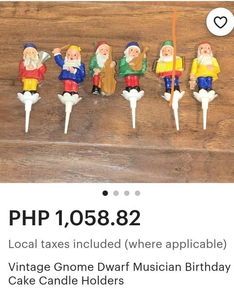 6 pcs Gnome Musician Cake Topper (Category: Bakeware) located in Los Banos. Submitted by princessbotique (Listing ID 1365987029, Image 3). Description: 6 pcs Gnome Musician Cake Topper only Php 50 per set Stock available Brand new Sealed plastic Fix and Firm No LP pls Pickup/Lalamove/Meetup From Los Banos Laguna Meet-ups per arrangement MOP GCash Pm if interested.