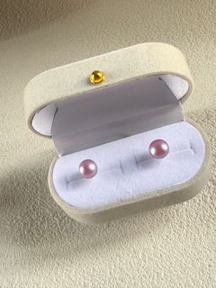 母親節優惠！天然粉紫色8mm珍珠耳環64241108027011110