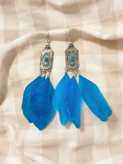 藍色羽毛耳環 feather earrings64220307360897110