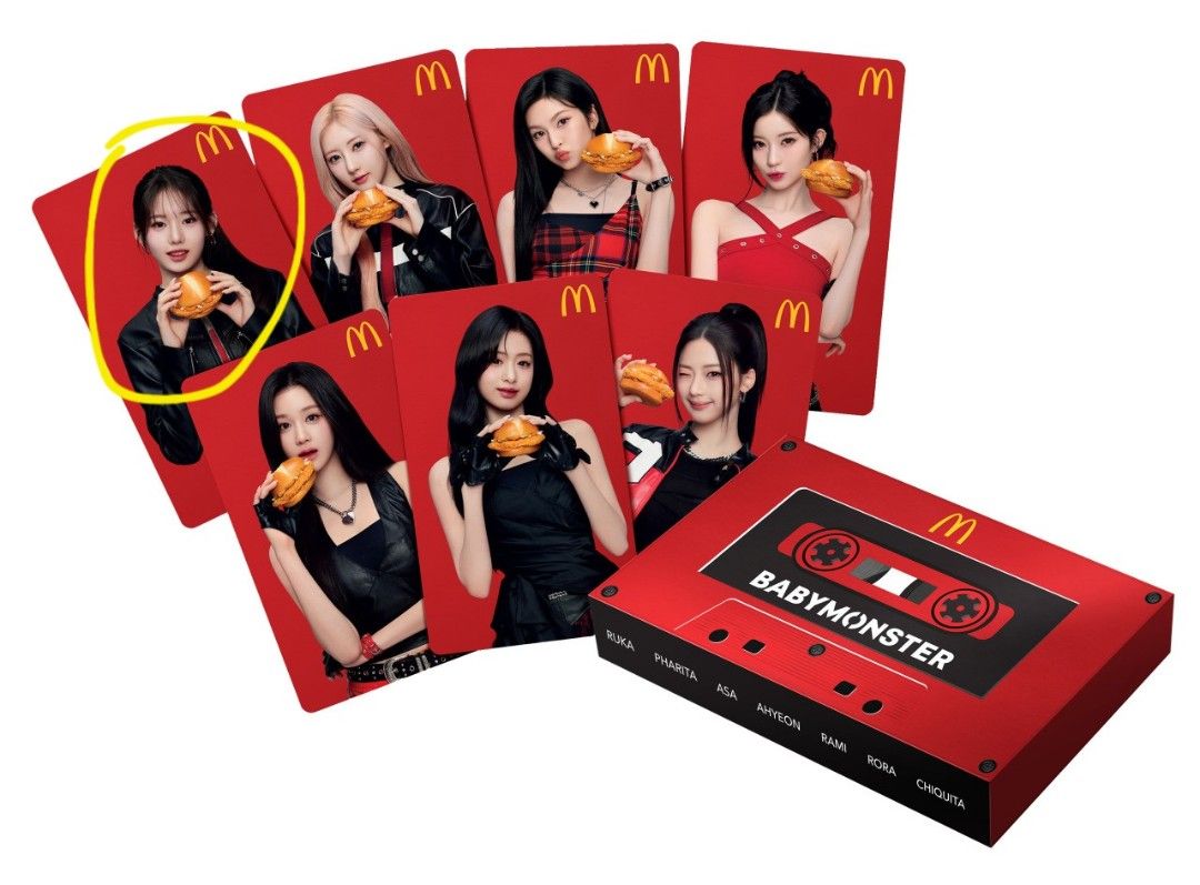 babymonster x McDonald's 香港限定7枚セット(箱なし) 麥當勞x BABYMONSTER 珍藏小卡, 興趣及遊戲, 收藏品及紀念品