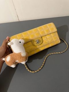 Authentic Chanel flap choc quilted chain bag