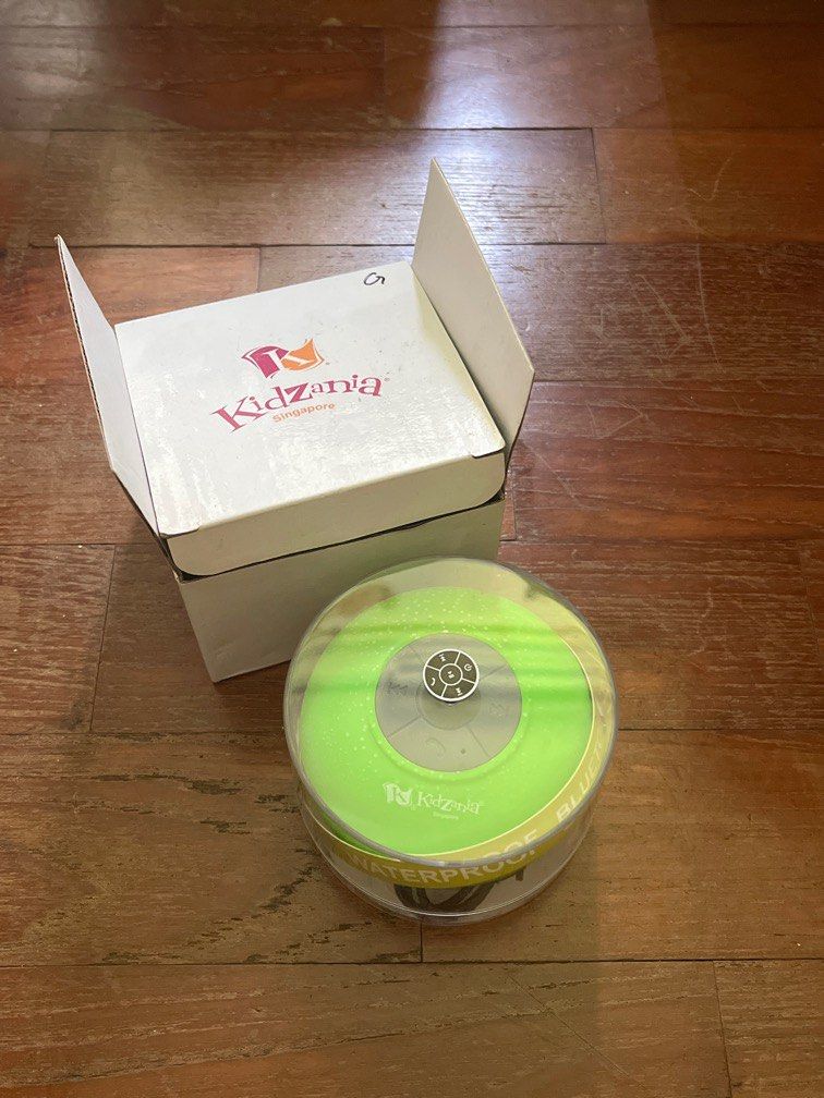 Bluetooth Waterproof Speaker from Kidzania (Category: Soundbars, Speakers & Amplifiers) located in Singapore. Submitted by zzzpepperzzz (Listing ID 1365874418, Image 1). Description: never opened and never used waterproof and can be used at pools and in the shower bluetooth connected .