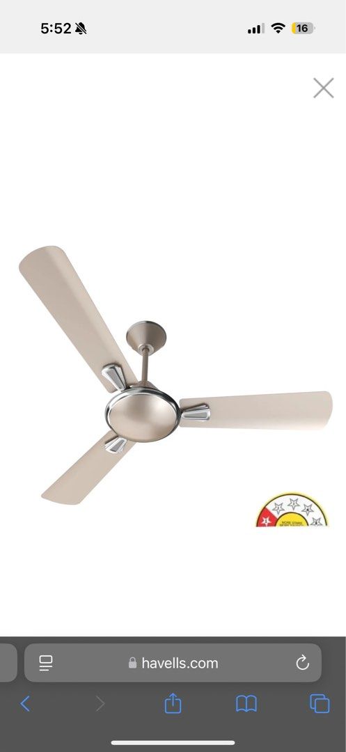 Ceiling Fan (Category: Fans) located in Singapore. Submitted by fasttiger_7574ec (Listing ID 1365927064, Image 1). Description: Brand new 2 sets of Ceiling fan High speed imported from India. Initially bought 4 but installed only 2 sets as other 2 rooms dont need fan now. Selling for 100 sgd each.