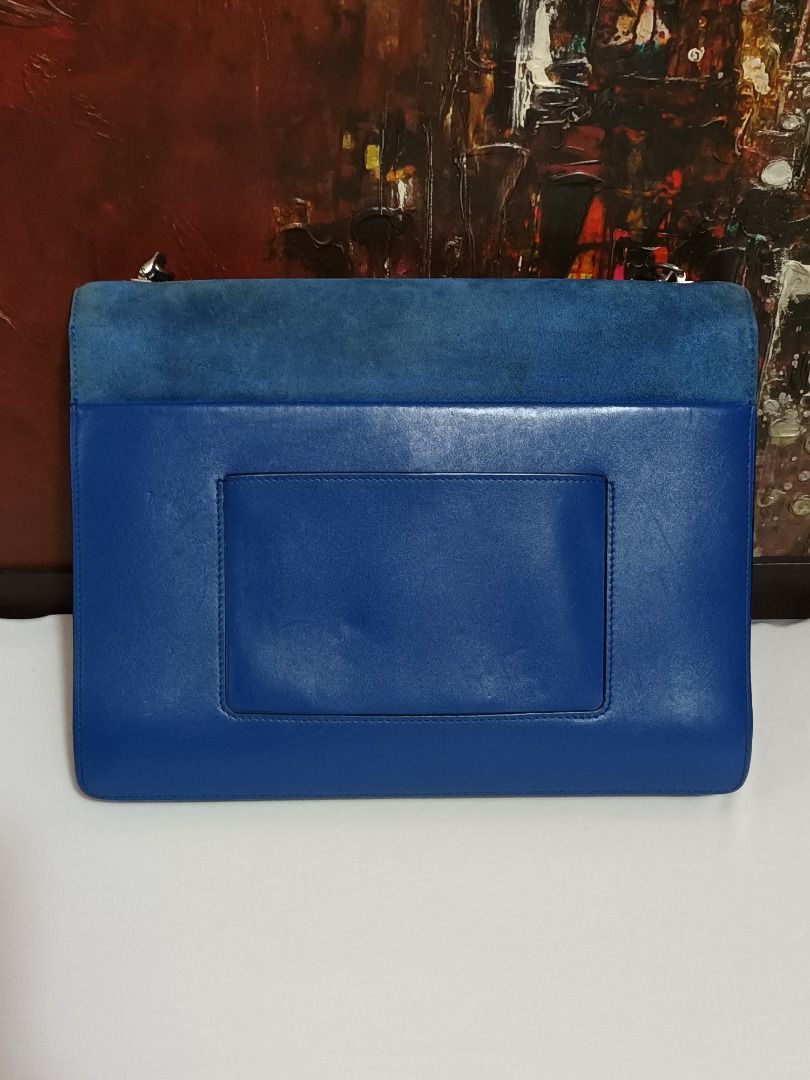 Celine Suede Case Medium Shoulder Bag (Category: Luxury Bags & Wallets) located in Quezon City. Submitted by mamaloveaminah (Listing ID 1365913691, Image 2). Description: Authentic Celine Shoulder Bag Blue Suede Silver-Tone Hardware Chain-Link Shoulder Strap Leather Trim Embellishment Leather Lining & Three Interior Pockets Flap Closure at Front Location: QC Shipping Information: 1. Shipping is available nationwide. 2. Shipping Cost: Buyer should