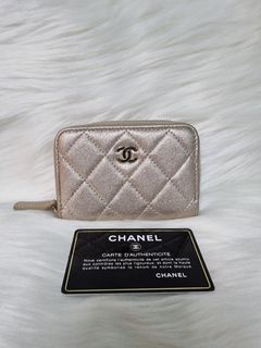 Chanel Lambskin Quilted Zip Coin Wallet